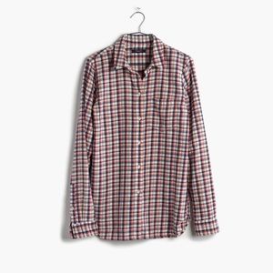 Madewell Slim Flannel Boyshirt in Palma Plaid M
